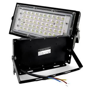 LED Flood Light Warm White 2835 SMD Bead 50LEDs 50W AC220V Black Aluminum Case IP65 Waterproof Landscape Outdoor Park Lighting