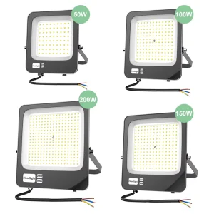 LED Floodlight 50W 100W 200W IP66 High Bright 220V Flood Lamp for Outdoor Garden Park Garage Stadium Construction Spotlight