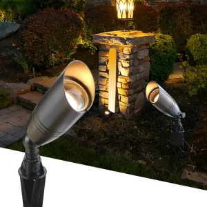 LED Garden Brass Lawn Light With 7W MR16 Spotlight 12V 3000K Outdoor Waterproof Landscape Lighting Pathway Yard Spike Bulb Lamp