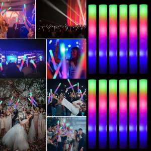 LED Glow Foam Stick RGB Colorful Luminous Cheer Tube Electronic Light Stick for Christmas Birthday Wedding Concert Party