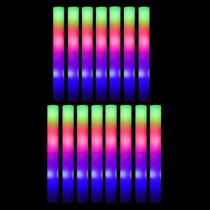 LED Glow Sticks Bulk Colorful RGB Plastic Stick Cheer Tube Modern Letterpress Printed Dark Light Xmas Birthday Party Decoration