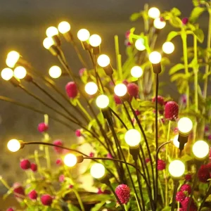 LED Grass Lawn Ground Cutting Outdoor Waterproof Solar Garden Decoration Flashing Firefly Bulb Lights