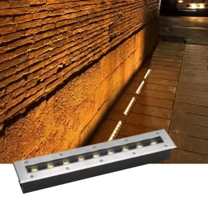 LED Ground Inground Light Rectangle Outdoor Waterproof IP67 Recessed Floor Long Lamp Step Yard Stairs Buried Underground Light