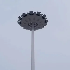 LED High Mast Flood Light 15m-50m Steel Stadium Light IP66 Customized Color Dimensions Hot-Dip Galvanized