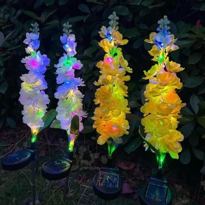 LED Hyacinth-Shaped IP65 Waterproof Solar-Powered Garden Road Light, 2700K Warm White