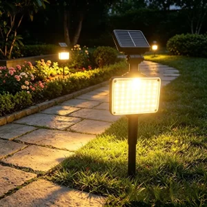 LED IP65 Solar Lawn Light Warm White Outdoor Spotlight for Garden Decor Landscape Light