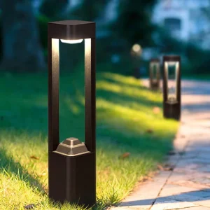 LED IP65 Waterproof Aluminum Outdoor Solar Courtyard Pillar and Lawn Light for Villa Gardens Modern Minimalist Warm White