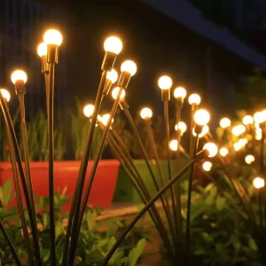 LED IP65 Waterproof Small Multi-Head Plant-Shaped Solar Garden Lamp with Battery Included High for Patio
