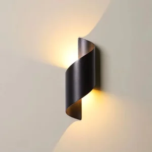 LED Indoor Outdoor Wall Light 10W Warm White Lamp Modern Up Down Lighting IP65 Waterproof Lighting Spiral Metal for Bar Bedroom