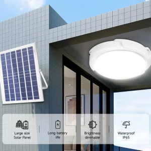 LED Indoor and Outdoor Ceiling Light for House and Restaurant Lighting, Solar Ceiling Light