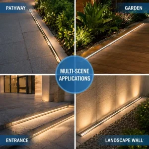 LED Inground Light No Embedded Parts Version IP67 Waterproof Recessed Linear Underground Light for Outdoor Landscape 12-36W
