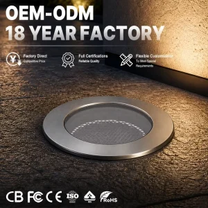 LED Inground Light Round 24W 120mm IP68 IK08 AC85 265V DC24V 304 Stainless Steel for Plaza Walkway Landscape MA120