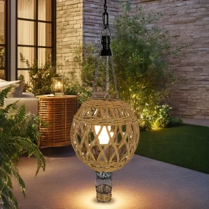 LED Lantern Flame Hot Balloon Solar Garden Decoration Hanging Lights