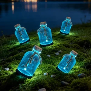 LED Light Emitting Floating Bottle Shaped Glass Decoration for Scenic Areas Gardens Parks Squares Creating Atmospheric Lighting