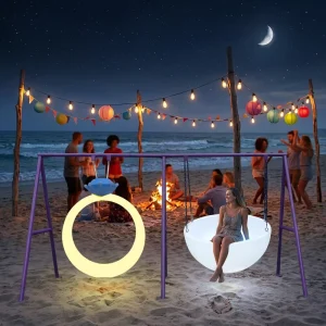 LED Light Up Swing Lawn Decoration Multi Color Remote Control IP54 Halloween Christmas New Year’s Day Shopping Malls Dimmable