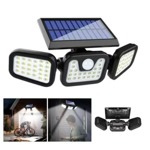 LED Lights ABS PC Waterproof IP65 Outdoor Solar Garden Light 74LED Three Modes Sensor Solar Wall LED Light
