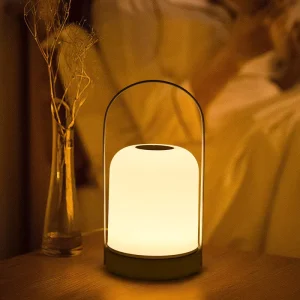 LED Metal Tricolor Portable Camp Lamp Rechargeable Touch Dimmable Mood Light