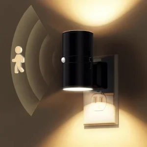 LED Motion Sensor Nightlight Soft White Modern Night Light Wall Plug Motion Activated Night Light For Hallway Bathroom