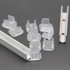 LED Neon Strip Lighting Accessories End Fix Clips Clear Plastic Aluminum with Hole Without Hole