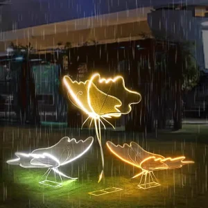 LED Outdoor Hollow Butterfly Landscape Light, Garden Lawn Floor Lamp