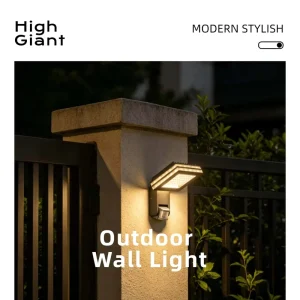 LED Outdoor PIR Motion Sensor Wall Light IP54 Waterproof Aluminium Die Cast Security Wall Lamp 3000K Exterior Wall Lighting