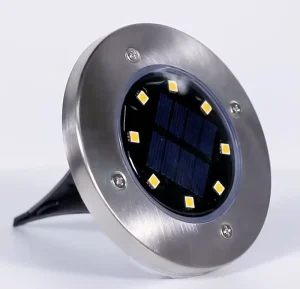 LED Outdoor Solar Garden Light Stainless Steel IP67 Waterproof Battery Powered Pathway Landscape Light