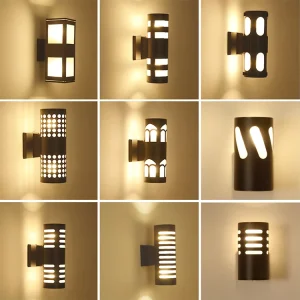 LED Outdoor Up/Down Adjustable Wall Lamp Solar/AC Powered with RGB Color Temperature and 50,000-Hour Lifespan