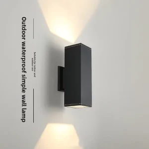 LED Outdoor Wall Lamp Double headed Square Garden Balcony Exterior Spotlight Courtyard Column Simple Villa Waterproof