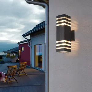 LED Outdoor Wall Light for Porch, Garden, Courtyard, Staircase, Up and Down Luminous Solar Wall Lamp
