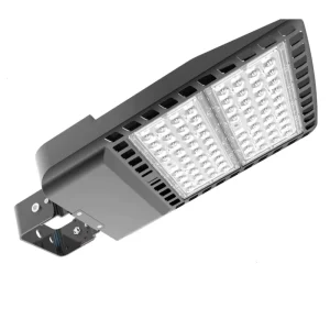LED Parking Lot Street Light with Lens High Mast Road Lamp Lightning-Proof Square Pole Shoebox Light