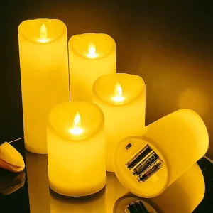 LED Pillar Candle with Moving Flame for Wedding, Party, Home, and Church Decor