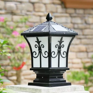 LED Pillar Head Lamp Villa Waterproof Solar Outdoor Garden Lights Chinese Style Solar Lighting Fence Lights