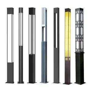 LED Pillar Light Hollow Carved Outdoor Waterproof Pathway Lamp for Courtyard Hotel Plaza Exterior Lighting