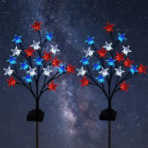LED Plastic Star Branch Fairy Light, Outdoor Solar Garden Light for Patio, Yard and Lawn Decor, IP65
