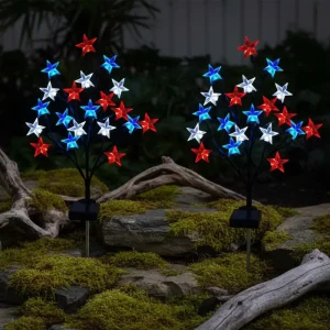 LED Plastic Star Branch Fairy Light Outdoor Solar Garden Lights for Patio Yard and Lawn Decor with 10000h Lifespan