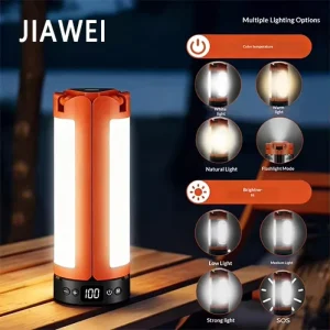 LED Rechargeable Outdoor Camping Light Portable Stand-Type Lamp for Campsites and Tents