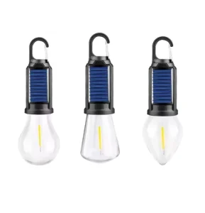 LED Retro Camping Lamp, Warm White, Solar, Type-C Charging, Outdoor