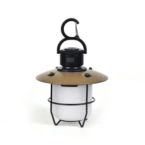 LED Retro Camping Lantern, IPX4 Waterproof, Li-ion Battery, Rechargeable, for Hiking, Climbing, and Fishing
