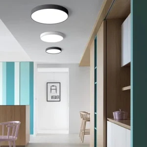 LED Round Ceiling Light Black White Modern Simple New Lamp for Balcony Aisle Corridor