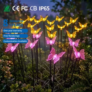 LED Simulation Butterfly Acrylic Floor Lamp IP65 Outdoor Rainproof Christmas Lawn Garden Motif Lights for Rainy Days