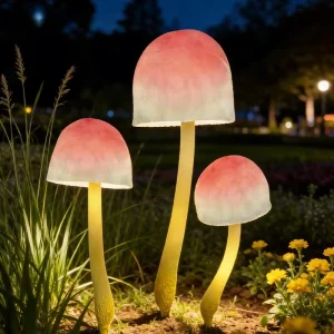 LED Simulation Mushroom Lamp IP65 Rated Luminous Girl Pink Modeling Decorative Garden Scenic Spot Cultural Tourism Lamp