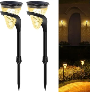 LED Small Garden Decorative 3 in 1 Pathway Light Outdoor IP65 Waterproof Wall Hanging Solar Powered Walkway Yard Landscaping