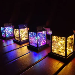 LED Small Solar Garden Light IP65 DC Waterproof Outdoor Hanging Star Candle RGB for Roads Palaces