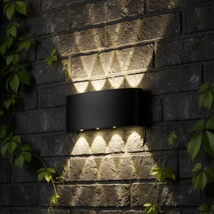 LED Solar Aluminum Landscape Wall Light with Adjustable Up Down Lighting Waterproof for Garden Outdoor Use