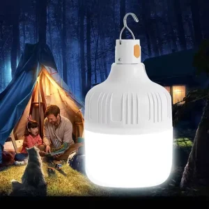Portable Rechargeable LED Camping Lantern with Emergency Light, Flashlight, and Power Bank