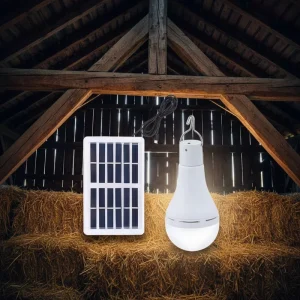 LED Solar Bulb 7W Warehouse Remote Control Timing 6000K Daylight IP20 Camping Simple Fishing Emergency Light
