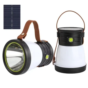 LED Solar Camping Light Multifunctional Portable Tent Lights USB Rechargeable Searchlight Emergency Work Lantern Flashlight