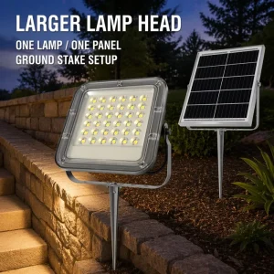 LED Solar Flood Light Reflective Cup Light-sensitive Control Solar Panel 10-12 Hours Aluminum+Glass Garden