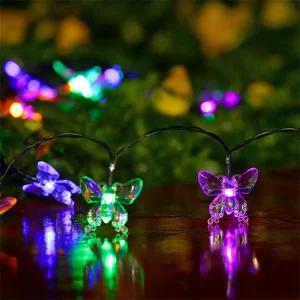 LED Solar Garden Light Xmas Outdoor Decoration Garden Butterfly Bee Decorative Light Outdoor Garland Light