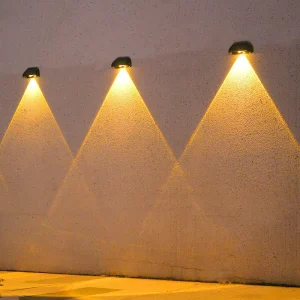 LED Solar IP65 Waterproof RGB Wall Light Outdoor Garden Decor with Warm Lights Wall Mounted Fence Solar Powered Lights